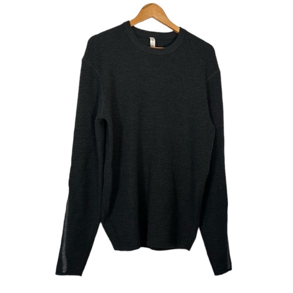 Lululemon 100% Merino Wool Crewneck Knit Sweater Mens Size XL Gray Fall Office